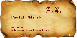 Pavlik Márk névjegykártya