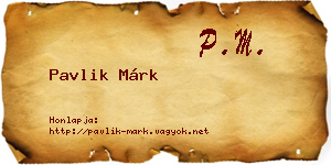 Pavlik Márk névjegykártya